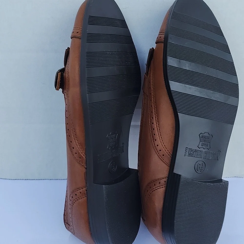 The Leather Collection Brown Leather Women Flat Shoes Size 6.5 - Picture 12 of 15